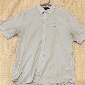 Tommy Hilfiger Men's Light Blue Pinstripe Shirt